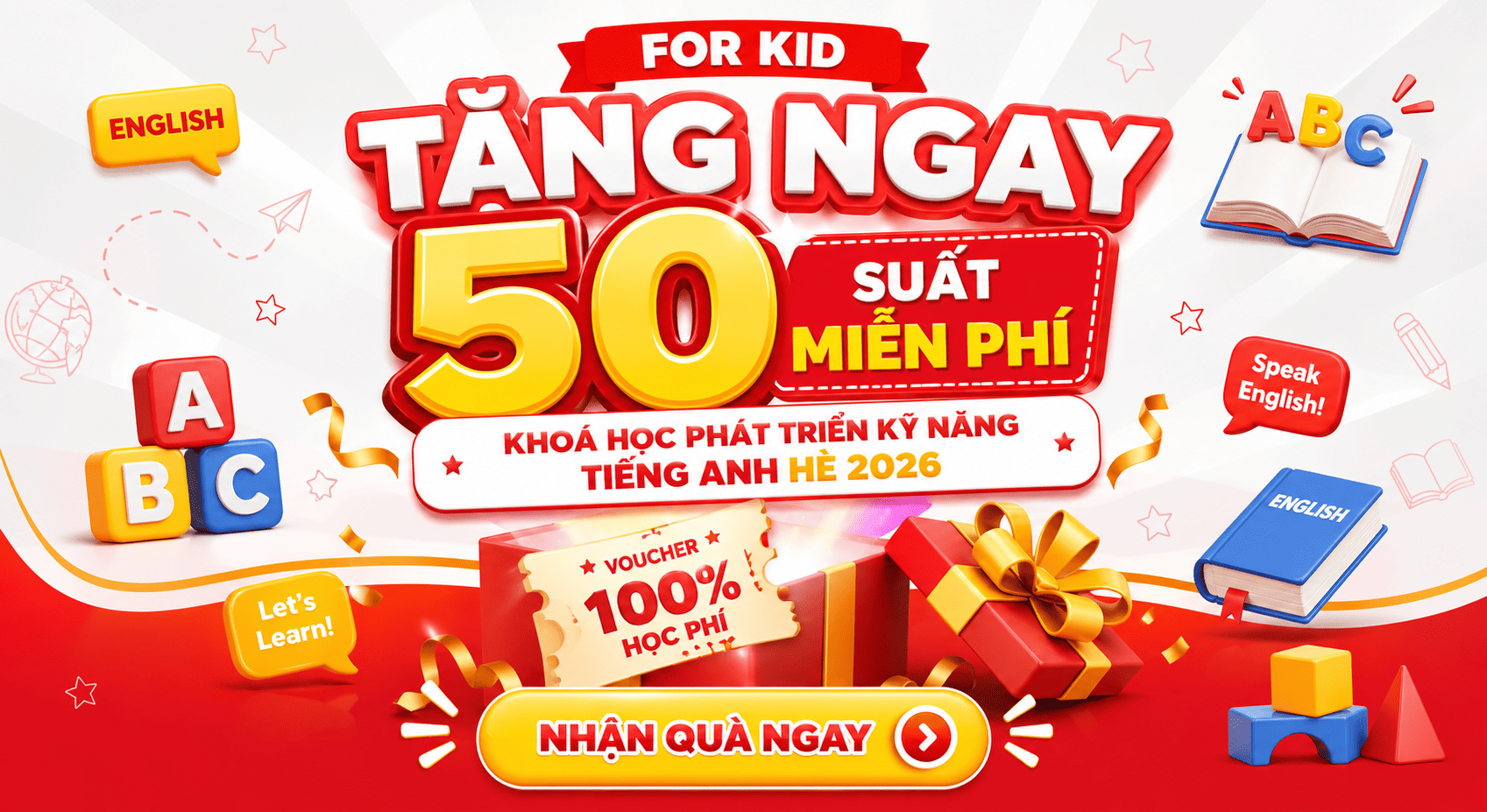 For Kid tặng 50 suất học tiếng anh hè miễn phí